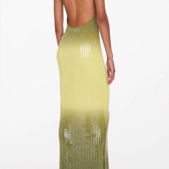 Rat & Boa Lime Sequin Midi Dress - Picture 3 of 8